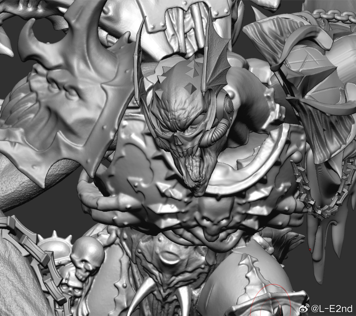 新的恶魔王子改件设计，午夜领主恶魔王子，用ai做了一个成品喷绘的造型，感觉还不错