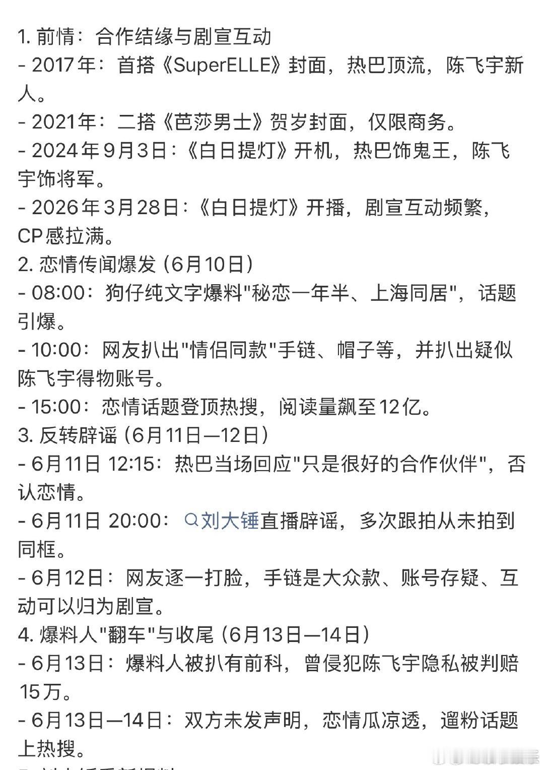 迪丽热巴陈飞宇恋情传闻时间线热巴陈飞宇恋情传闻时间线 迪丽热巴陈飞宇恋情传闻时间