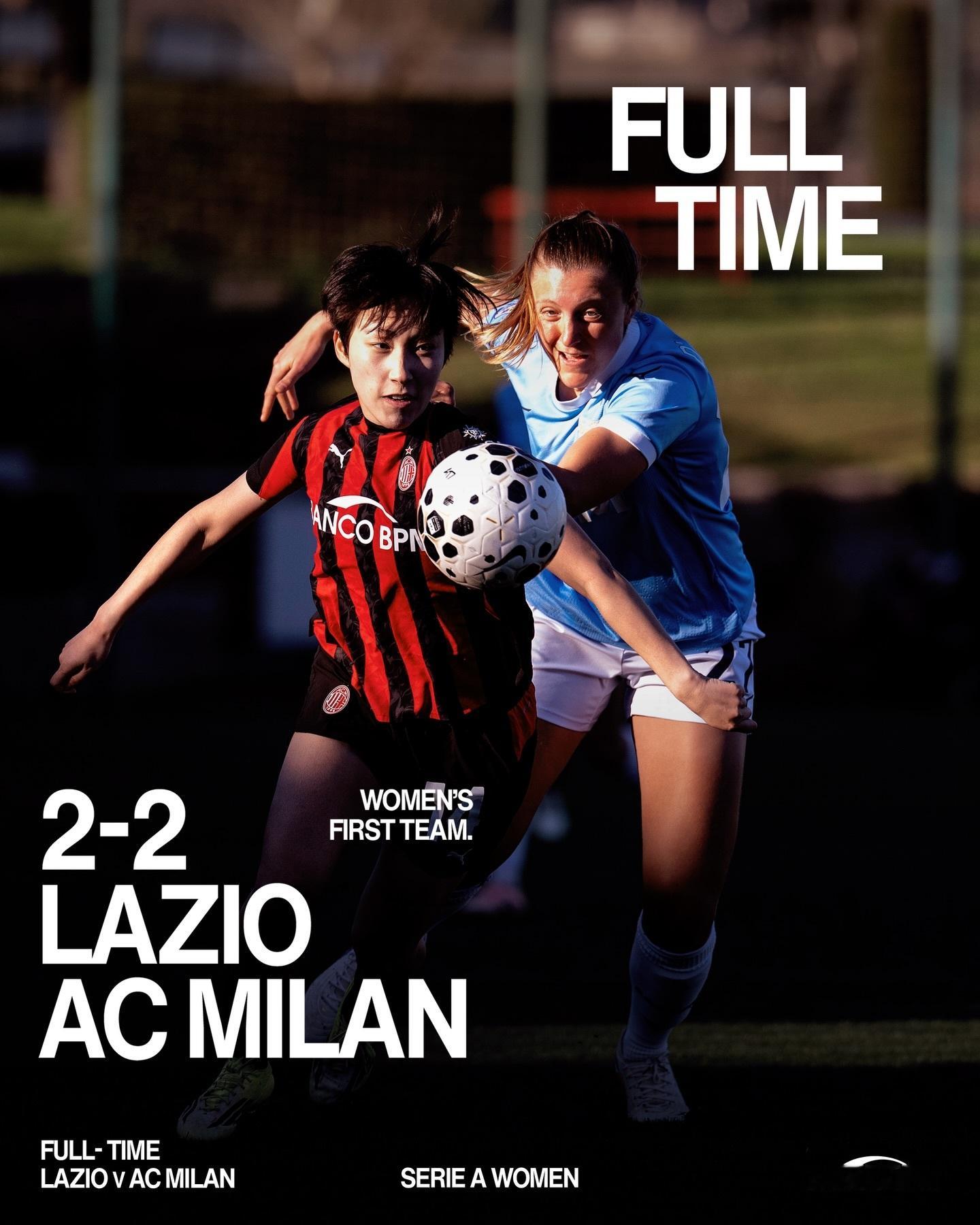【米兰女足赛果】  2025-26赛季意甲 女足联赛第15轮：🔴⚫️ 米兰女足