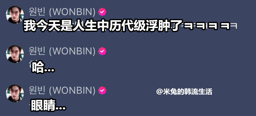 热帖，说自己今天是历代级浮肿的元彬 