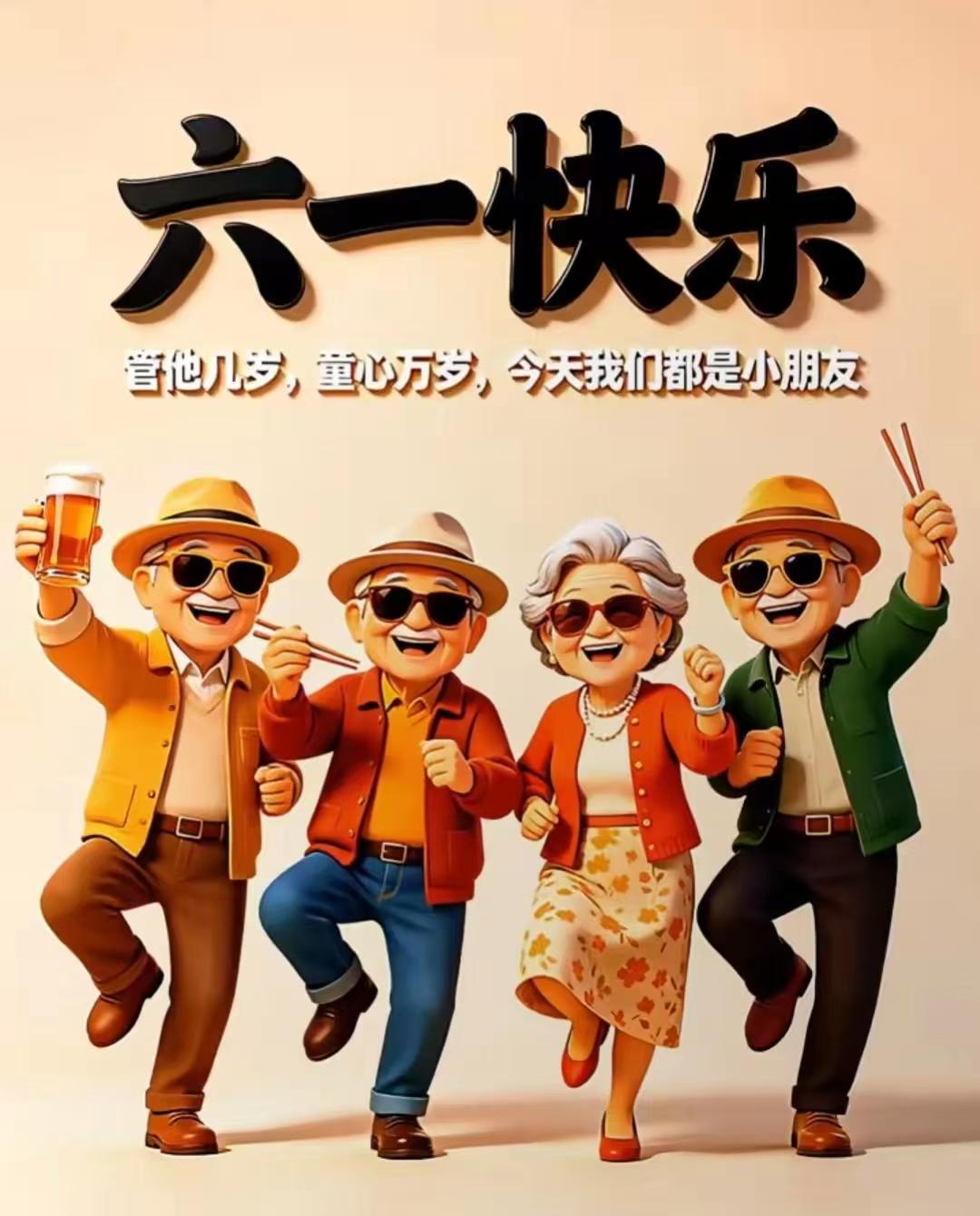 六一儿童节，没戴过红领巾的红小兵们集合啦！
“我们是共产主义接班人，继承革命先辈