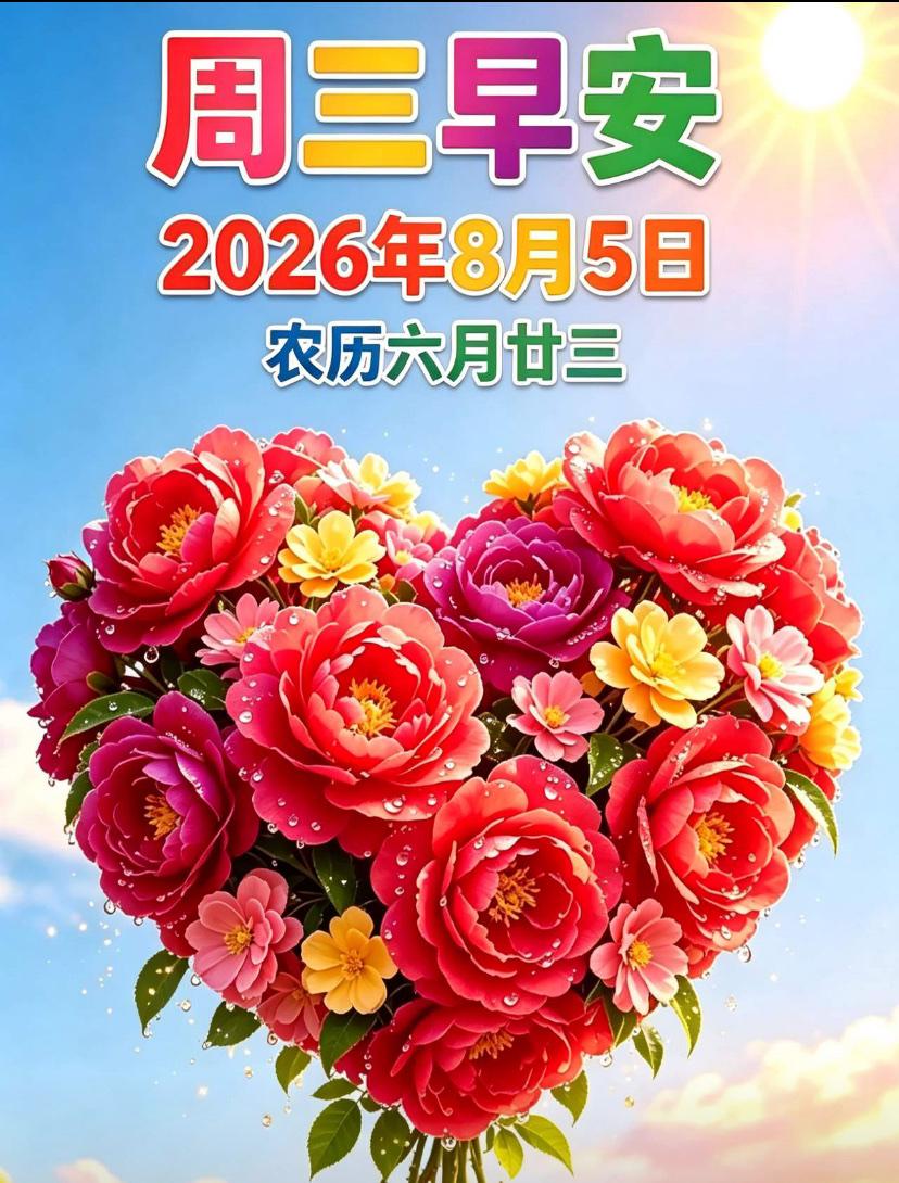 🌺2026年8月5日，晓光轻拂碧荷，喜乐随秋而至🌺

🌿🌅晨光悠悠洒向人