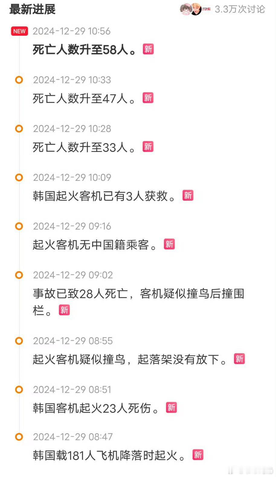 韩国飞机起火死亡升至58人 任何生命都值得被尊重 希望不会有更多人遇难 🙏🏻