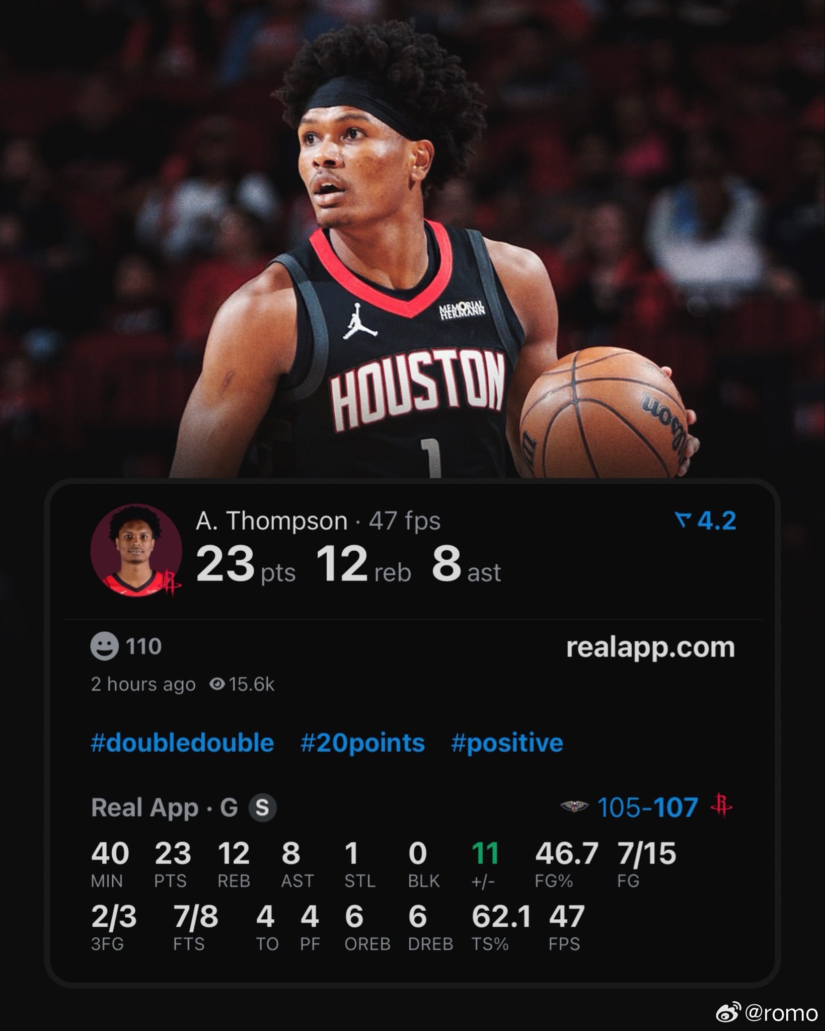 阿门准三双 23 分 12板 8助 联盟唯二本月场均20分5板5助且命中率超60