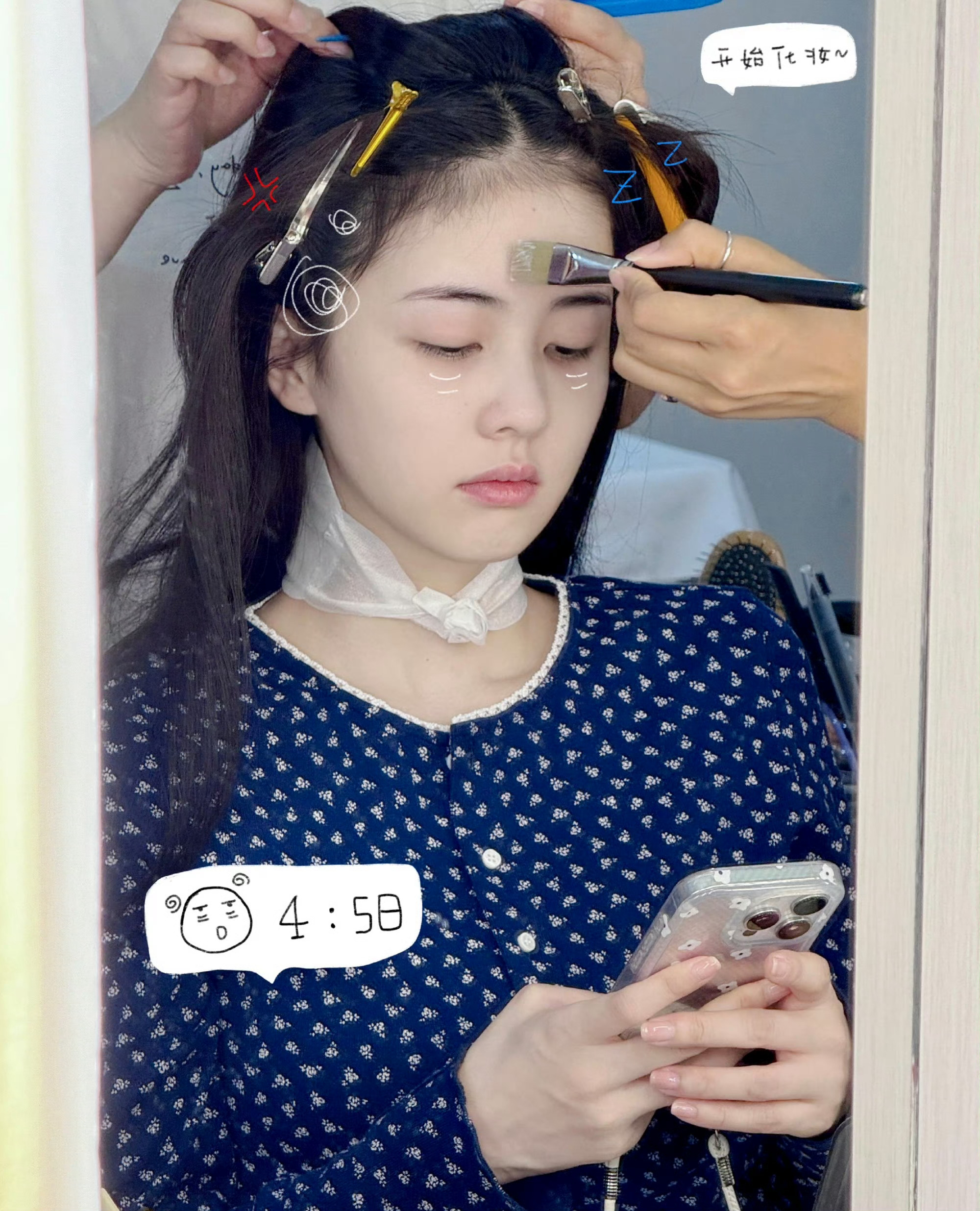 白鹿七月最忙碌的一天 好辛苦啊[捂嘴哭]本以为下班了其实要上另一个班 可以说是内