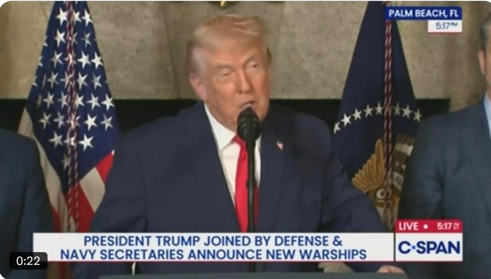 特朗普：新型战列舰将搭载“正在开发中”的核武装海射巡航导弹特朗普透露了他的新型特