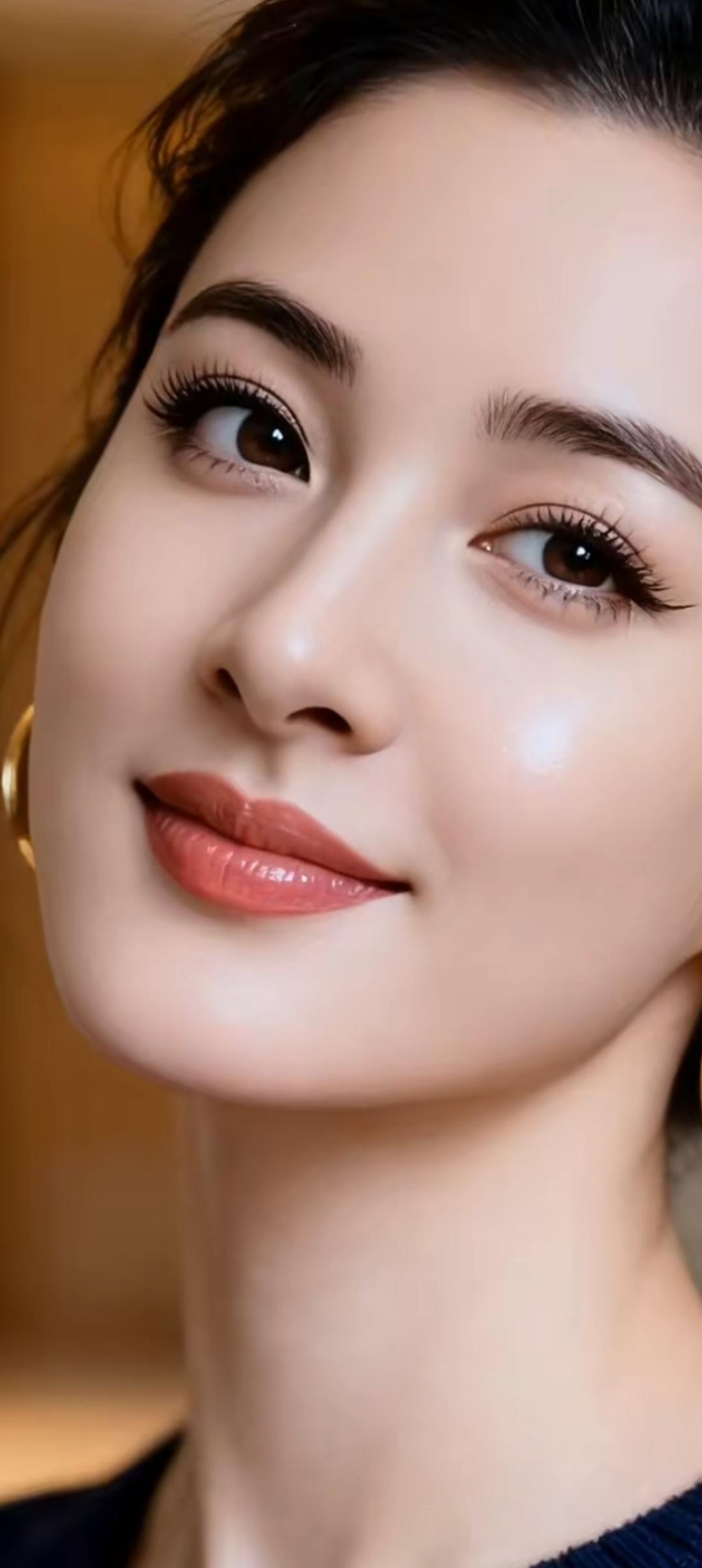 温柔甜美的微笑，散发着温暖的光芒。