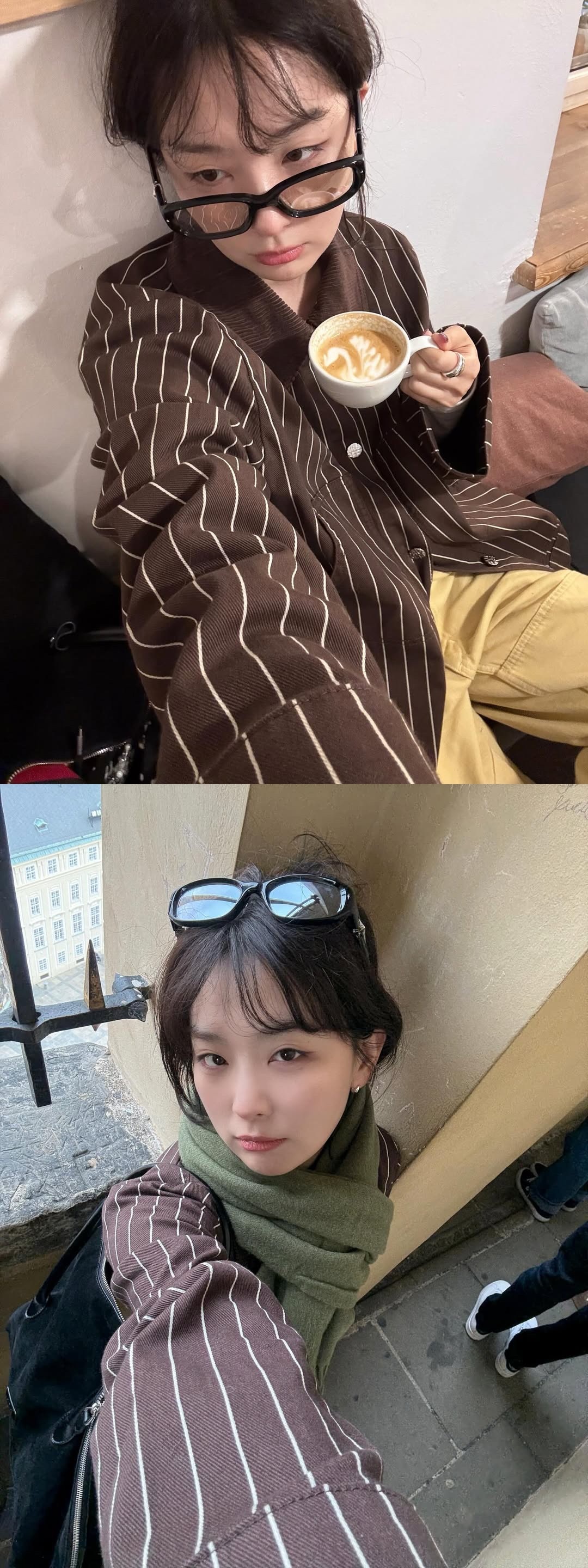 姜涩琪整个十月更新的polg我疯狂抄作业，完全就是秋冬穿搭和旅拍的模板[捂嘴哭]