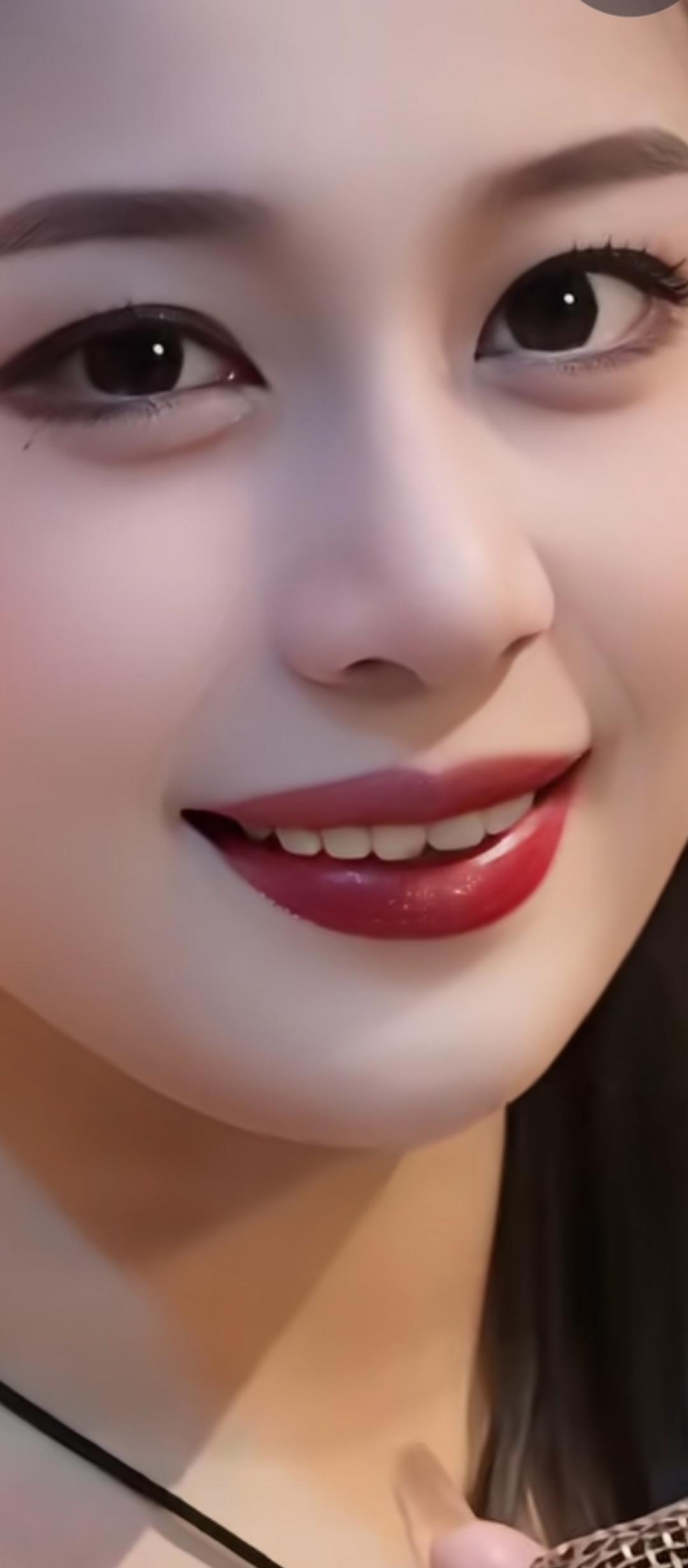 红唇轻启，笑靥如花。