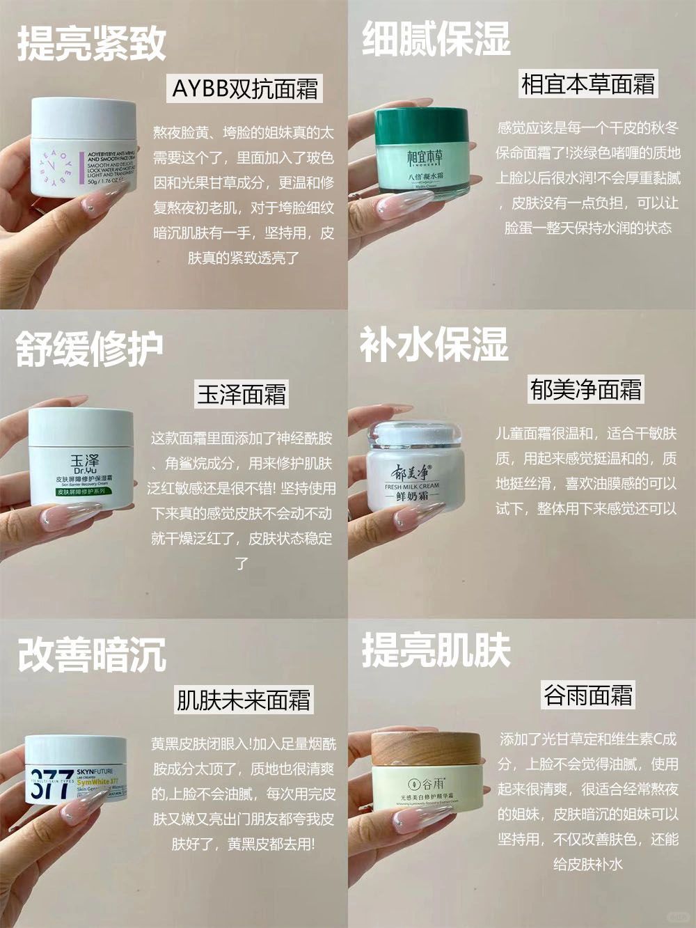 过来人经验！平价国货面霜选的好咱回购到老