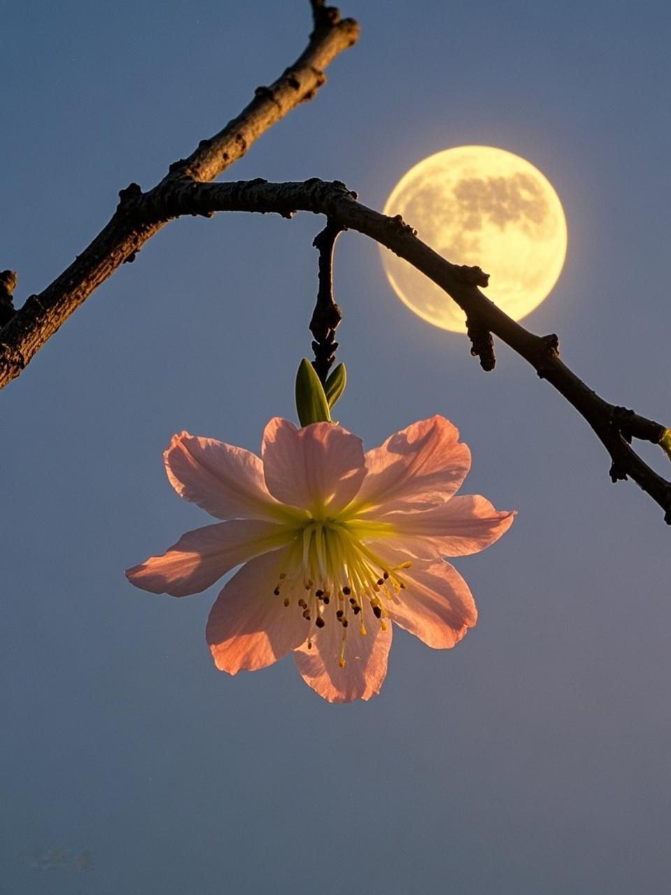 上联：月落花枝上，诚邀下联云走山水间