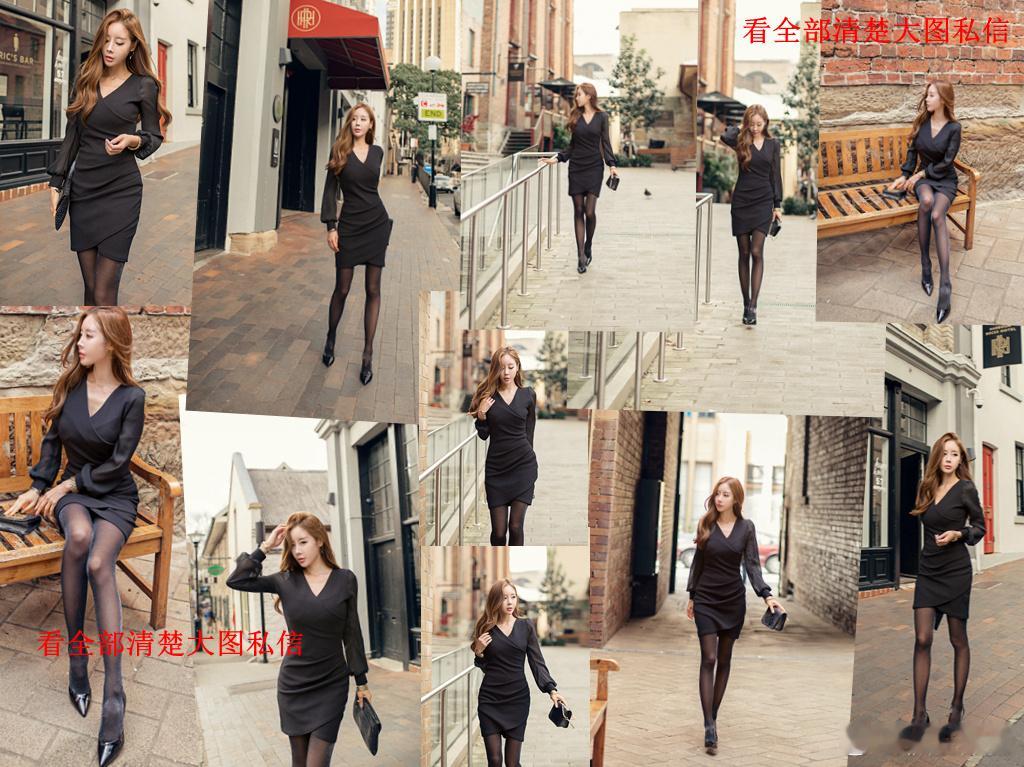 黑裙银葱丝袜... 