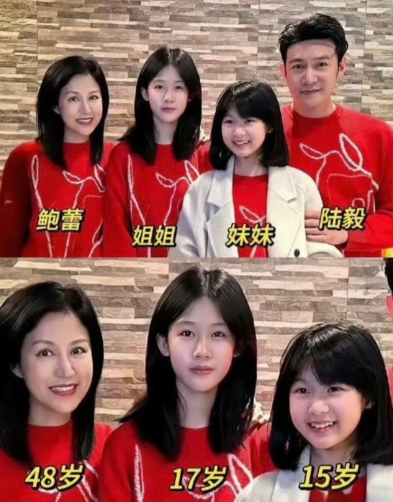 陆毅鲍蕾女儿18岁生日试装 看陆毅家的全家福照片，一家四口的颜值和气质都非常高，