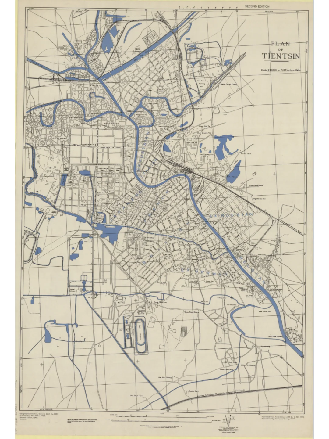 1949年英文版天津地图