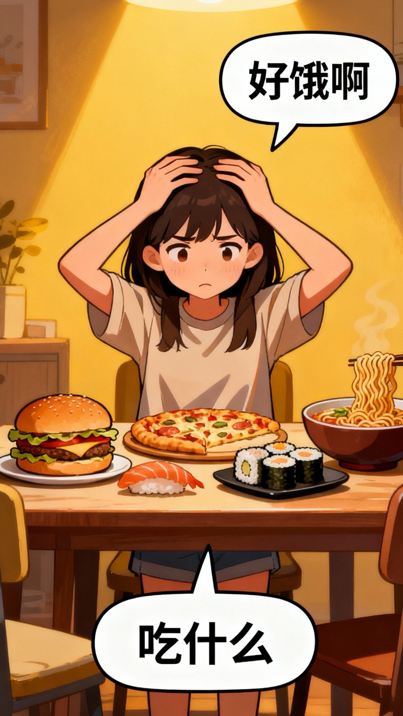 我的胃可能是个哲学家，它总是在深夜向我提出三个终极问题：吃啥？吃点吧？不吃了吧？