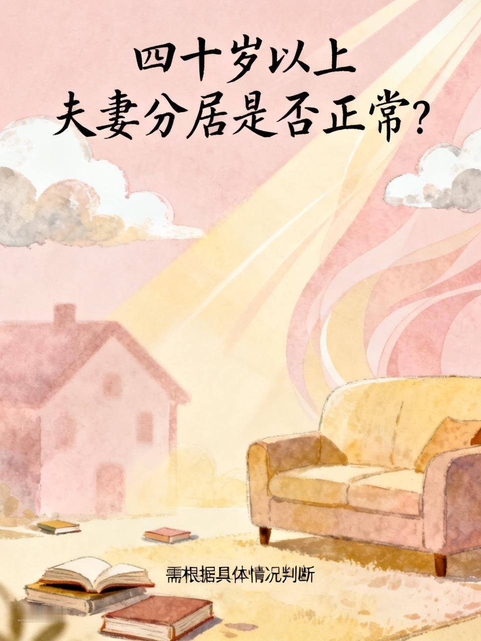 四十岁以上的夫妻分居正不正常，这不能一概而论。有些夫妻分居是为了工作，比如一方被