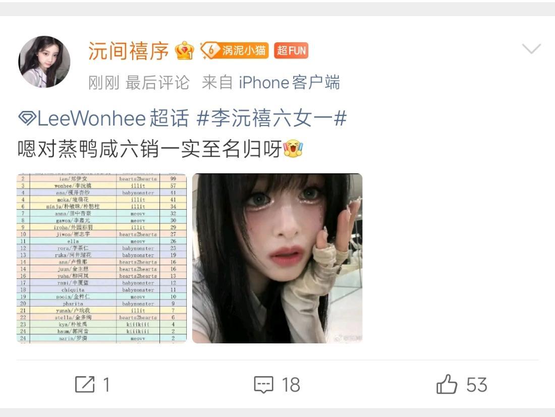再补一条  不知道发郑雅贤怼脸美照到自家超话何意味 是因为力猿西的怼脸照太噁心了