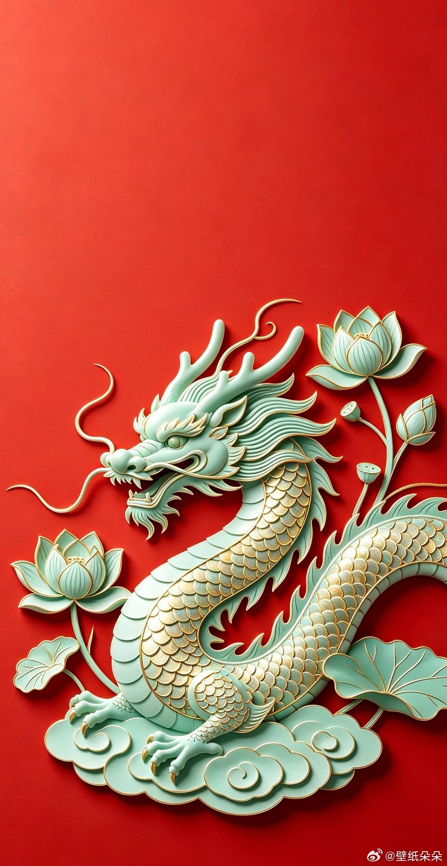 国风红色系十二生肖吉祥开运壁纸 