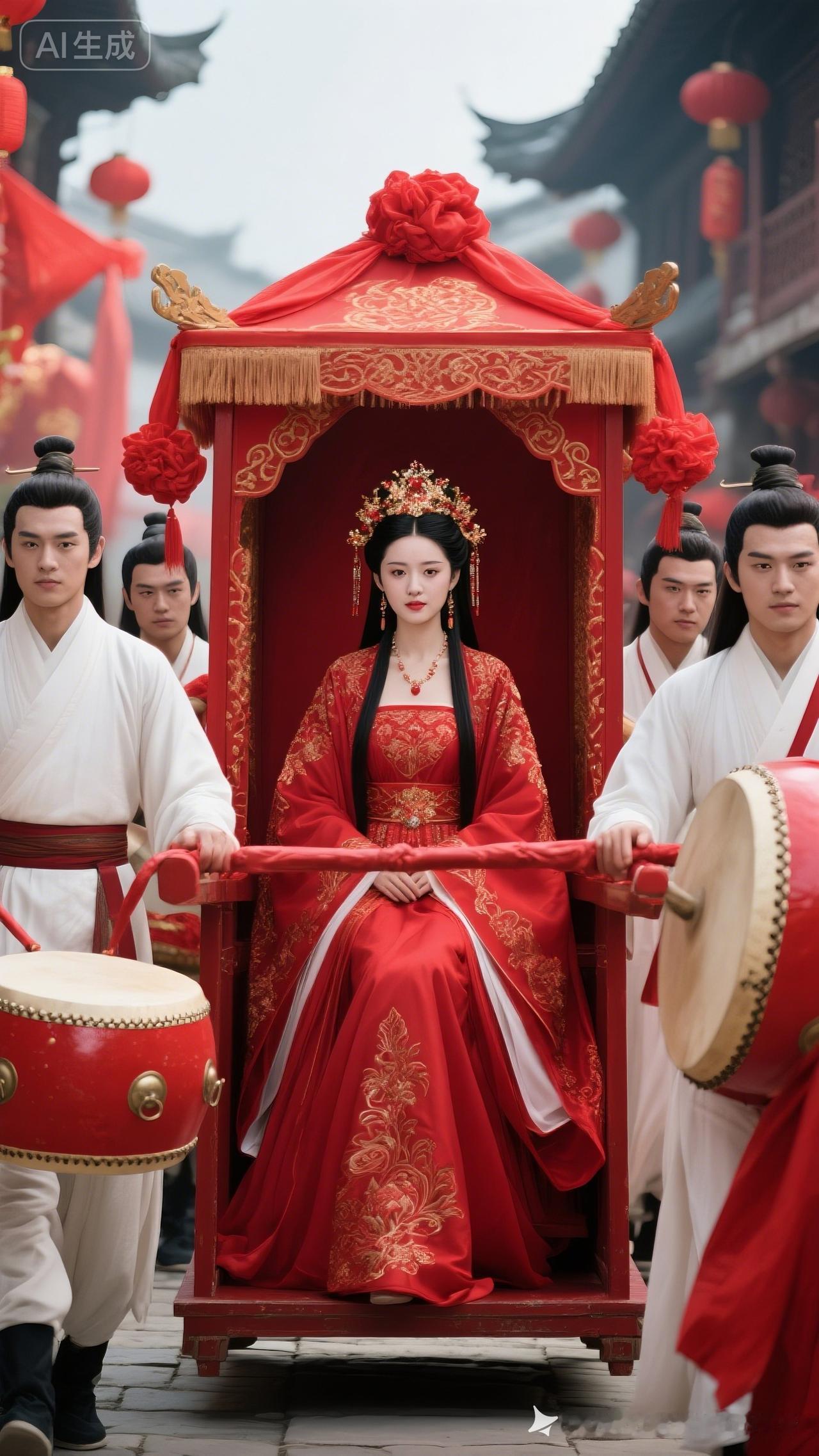 穿越时空的婚礼，红衣新娘惊艳亮相！💃🏻💍