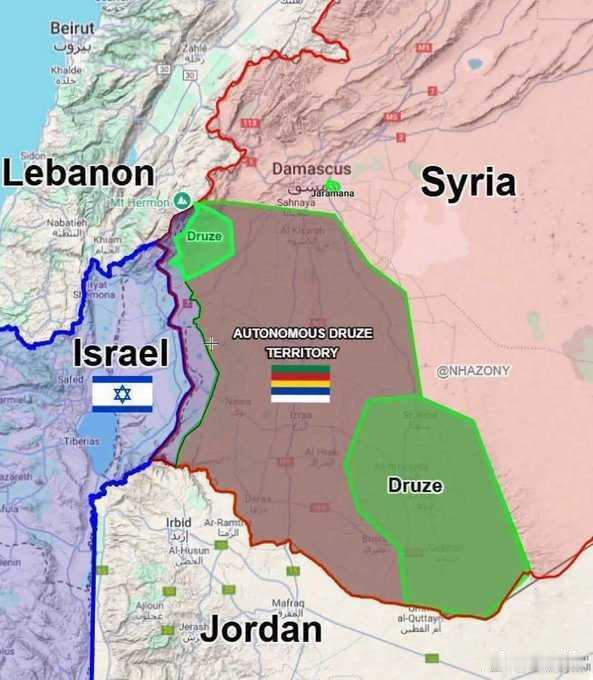 目前在叙利亚南部，正在悄悄变化。德鲁兹人逐渐掌控地盘，以色列被指在背后支持。 