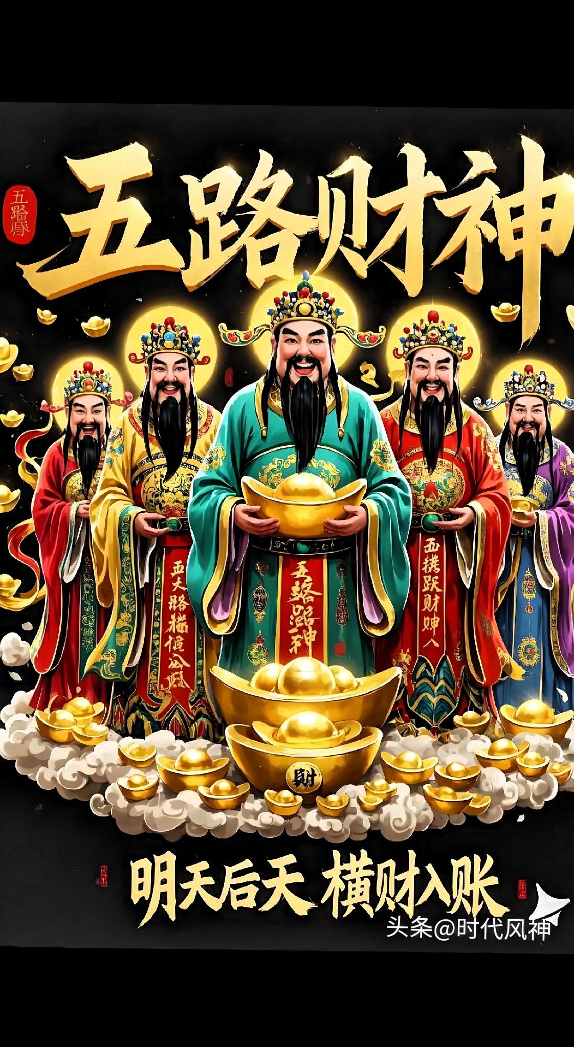 五路财神给你送财送福来了，快接住吧！[招财进宝][招财进宝][招财进宝][烟花]