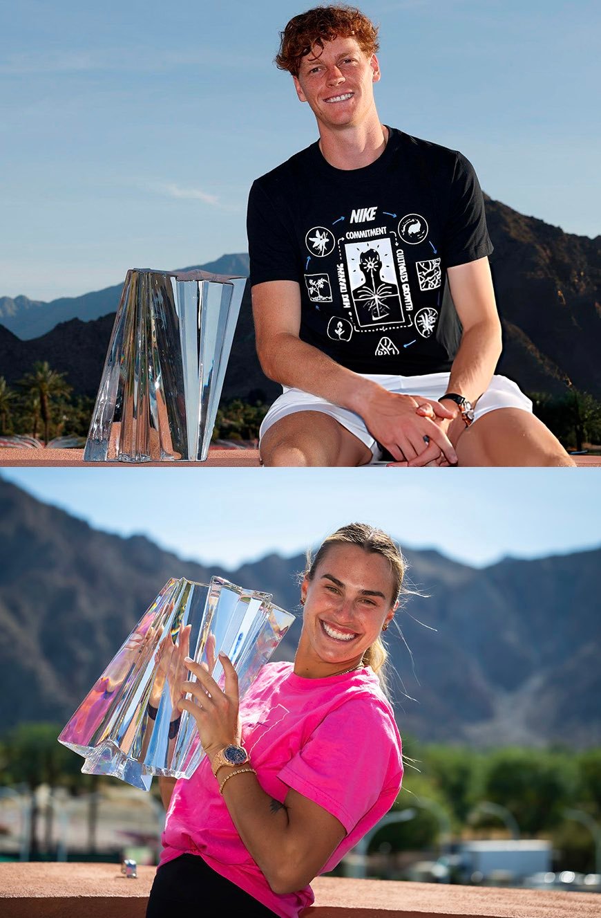 萨巴伦卡➕辛纳，齐头并进同创佳绩🔥印第安维尔斯冠军🏆➕迈阿密决赛👊今年的北