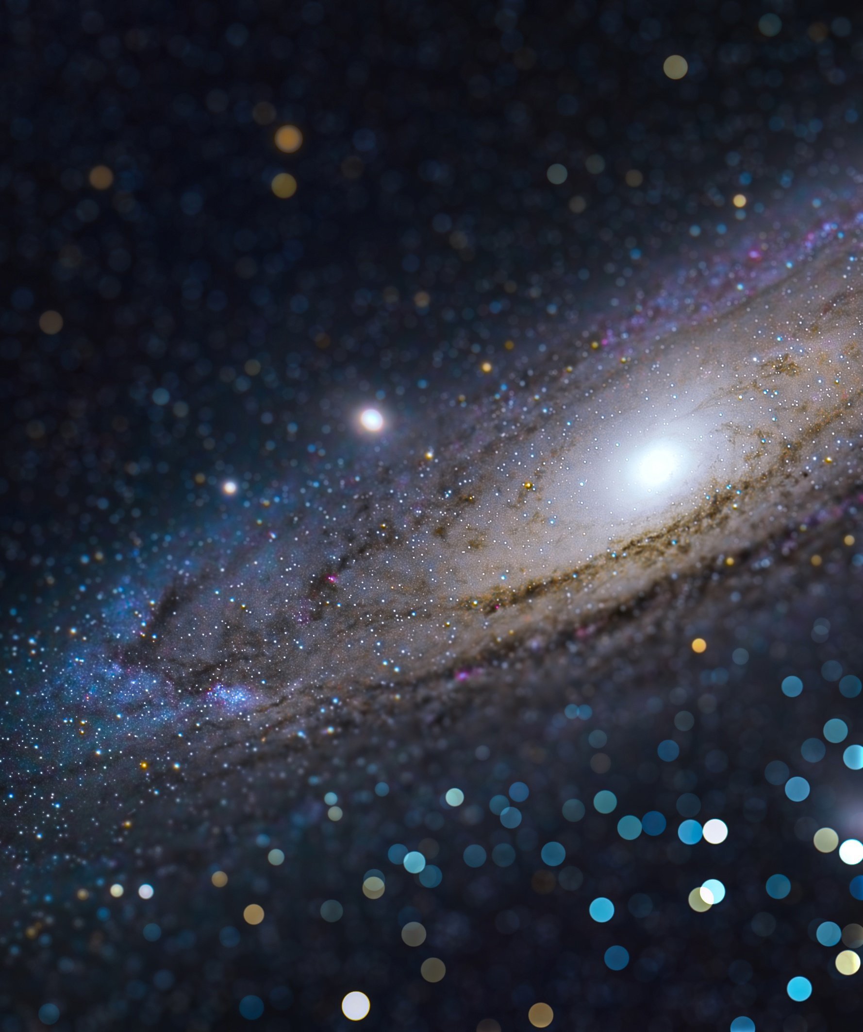 254万光年外的仙女座星系，是本星系群里的老大，质量体积都超过了银河系，天文学家