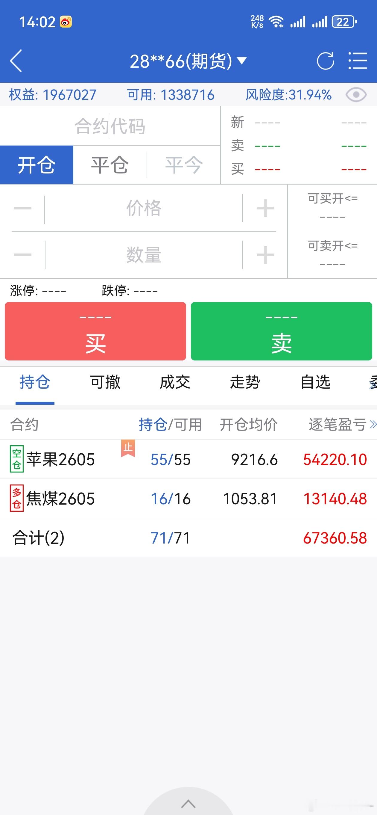 苹果是最近讲的最多的品种，基本属于最高点的空，昨天微博讲焦煤也提示了，就看自己有