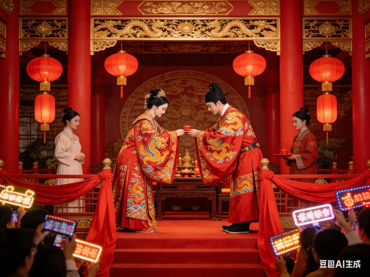 1月15日，江苏江阴飞马水城被喜庆氛围包裹，郭有才与苏畅的中式婚约典礼如期举行。