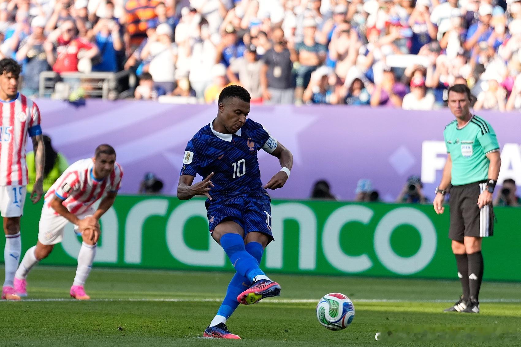7月5日讯 世界杯16强战，姆巴佩点射破门，法国1-0领先巴拉圭。据Stats 