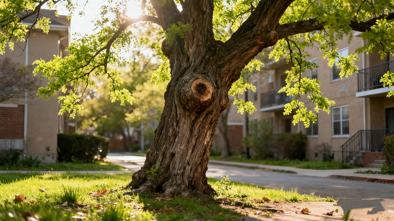那些被磨平的棱角，皆是人生的温柔铺垫
小区老槐树枝桠上，去年台风留下的断口已然长