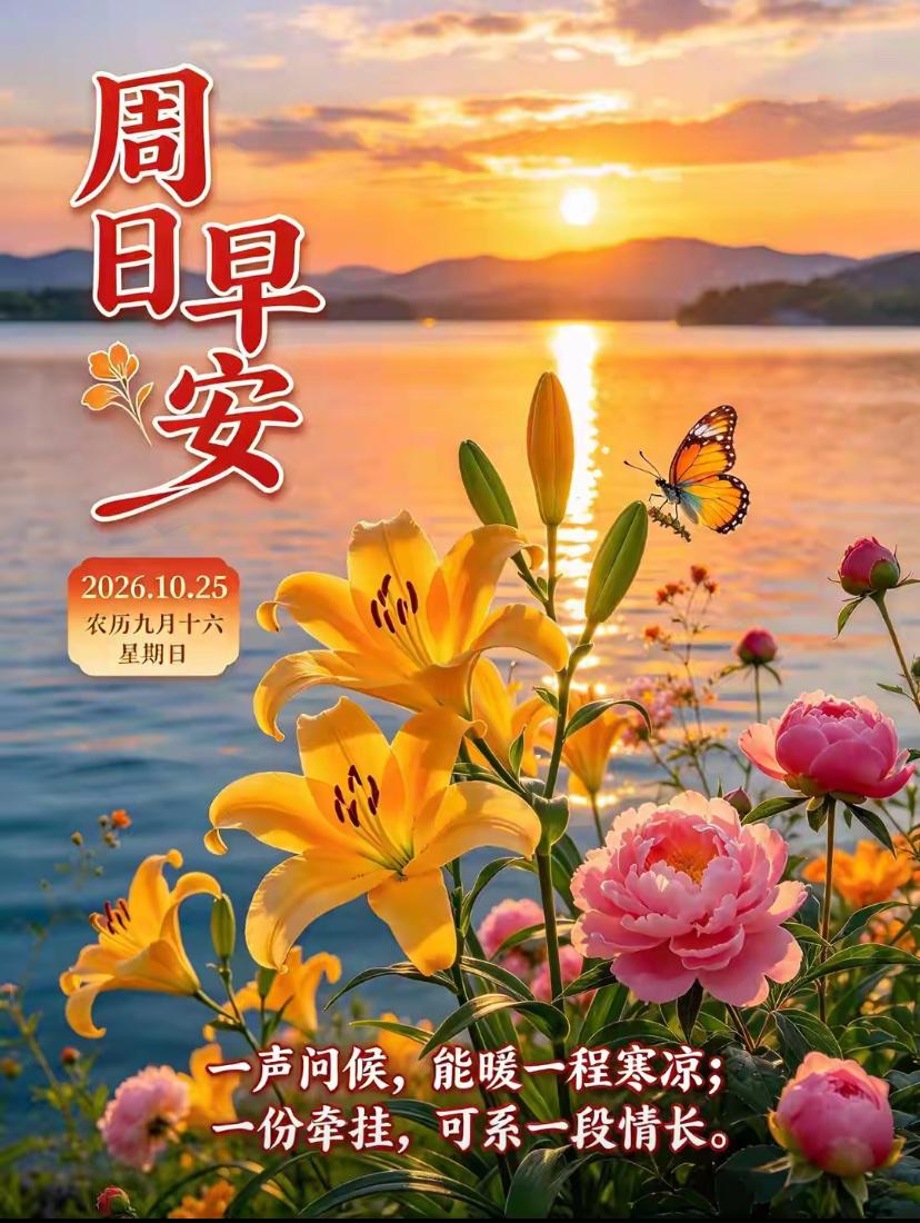 [福]2026./10月25日，云淡风柔，珍惜暖意与相逢[福]

🍁🌅秋晨风