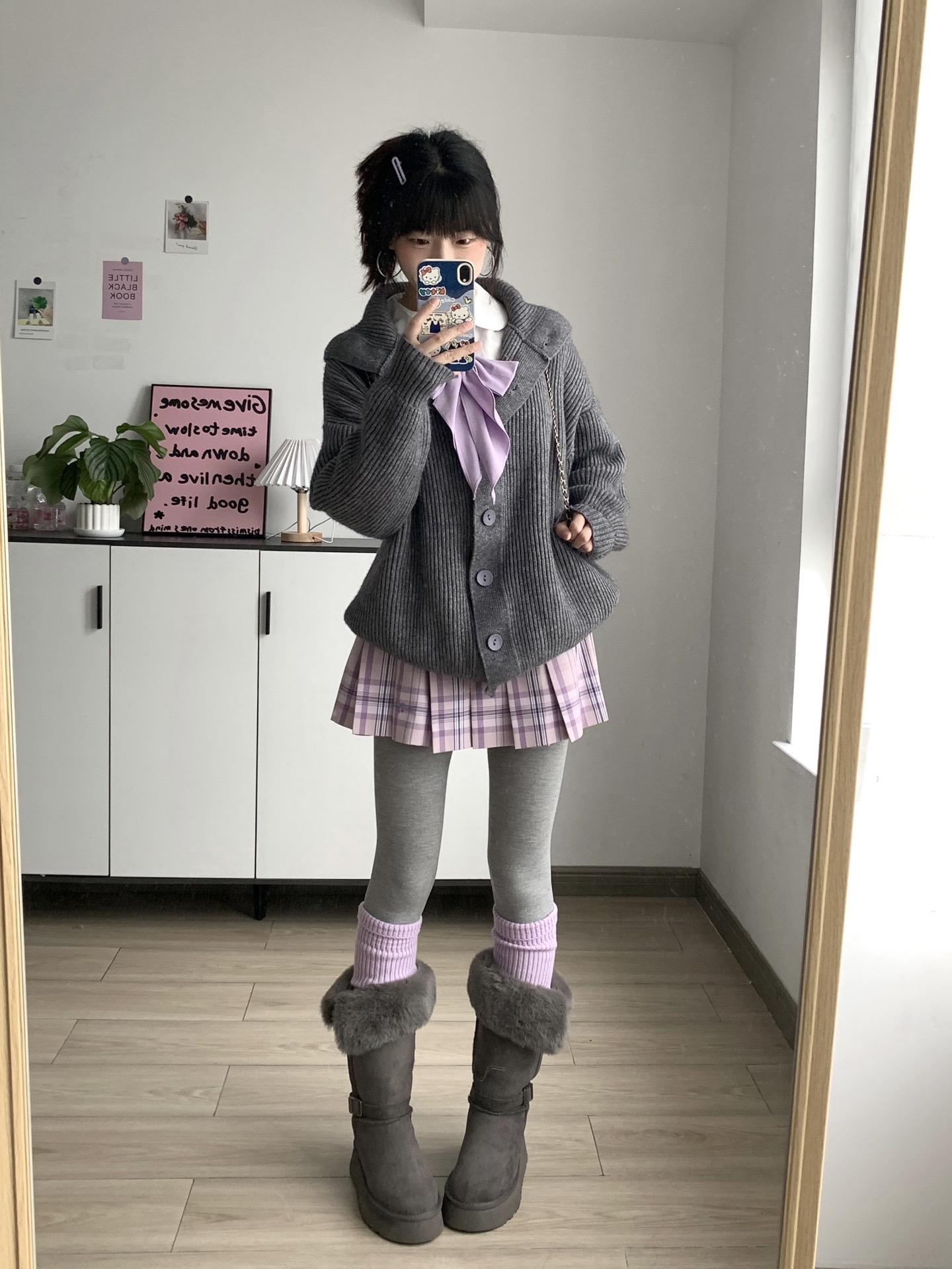 在冬天，少女感穿搭是手把拿掐✖️3