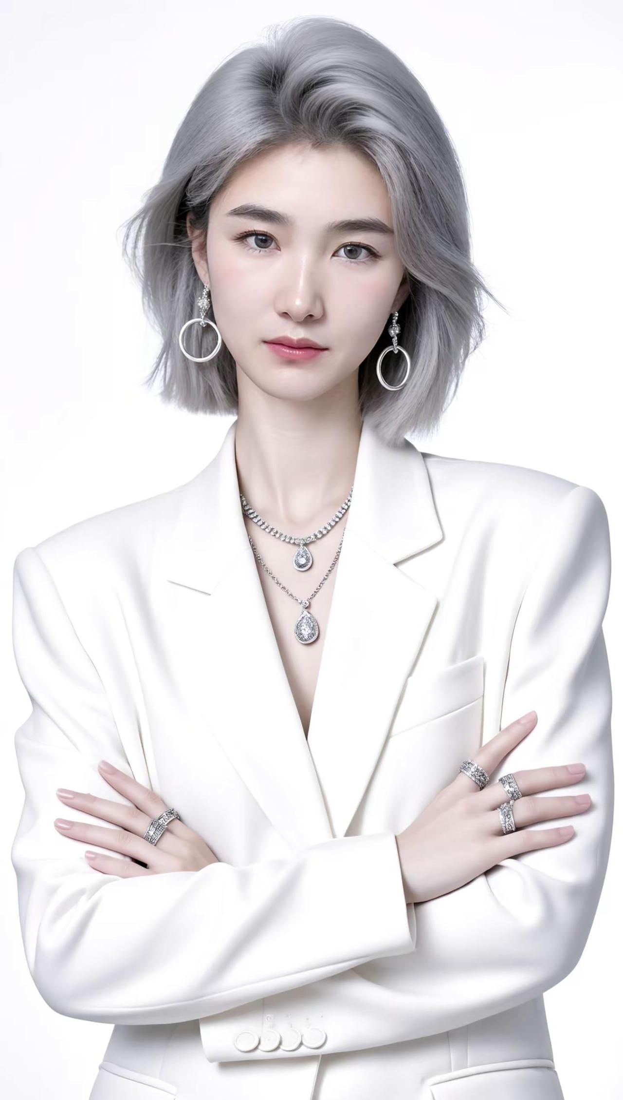 把自己变成女的，还挺漂亮的。