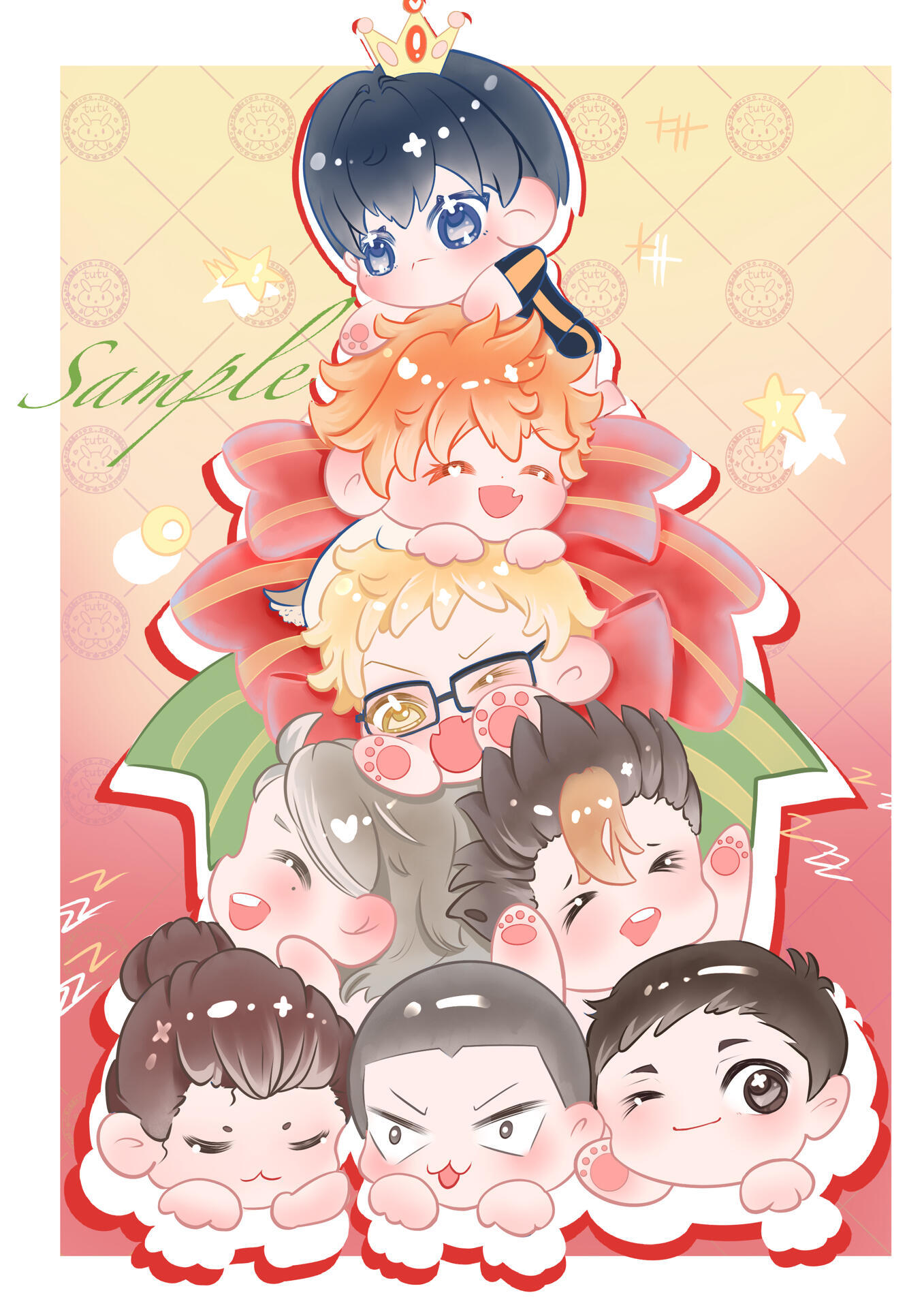 排球少年  小排球圣诞树🎄 绘：tutu 已授权 