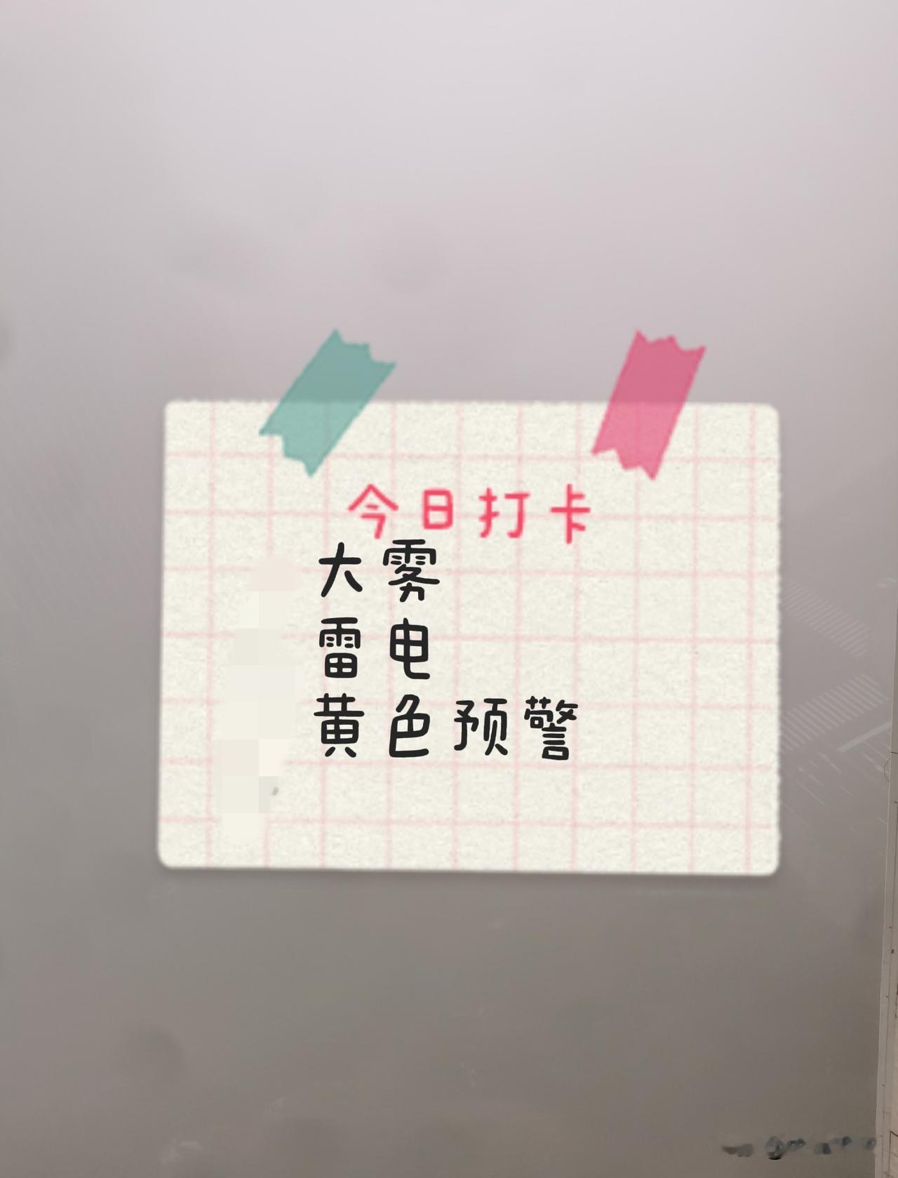 今天 6 月 14 日周日， 雾大得很，出去溜达一小会儿，没有带伞，头发都湿漉漉