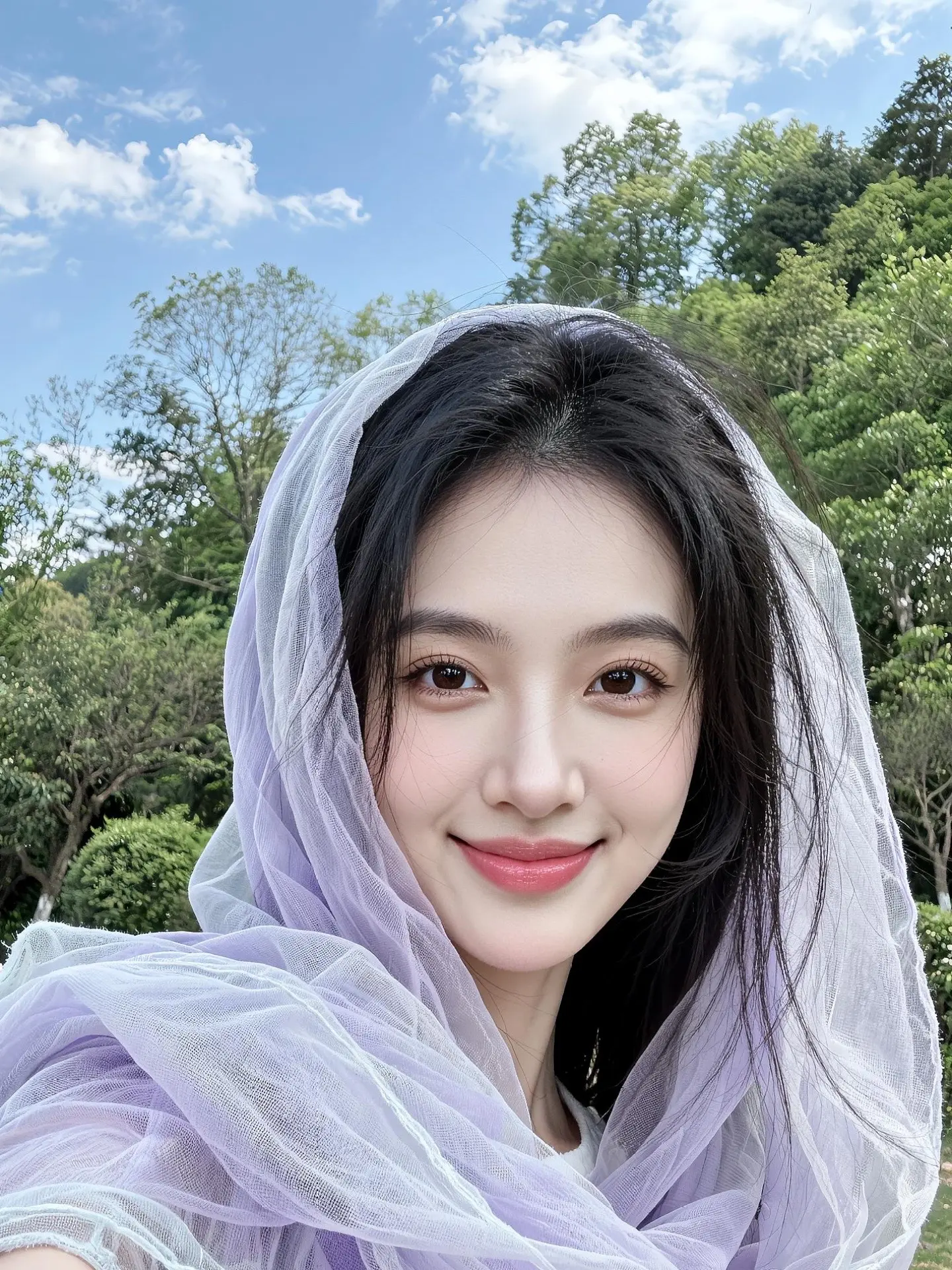 AI纱巾氛围感自拍 ai创作 玩法合伙人计划 随变一拍都很夯 颜值