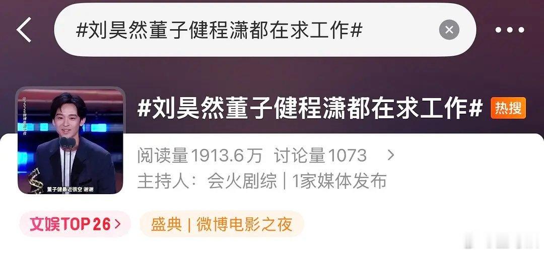影视寒冬董子健都说没工作真的假的 他妈不是王京花吗 程潇那种求工作还可能 董子健