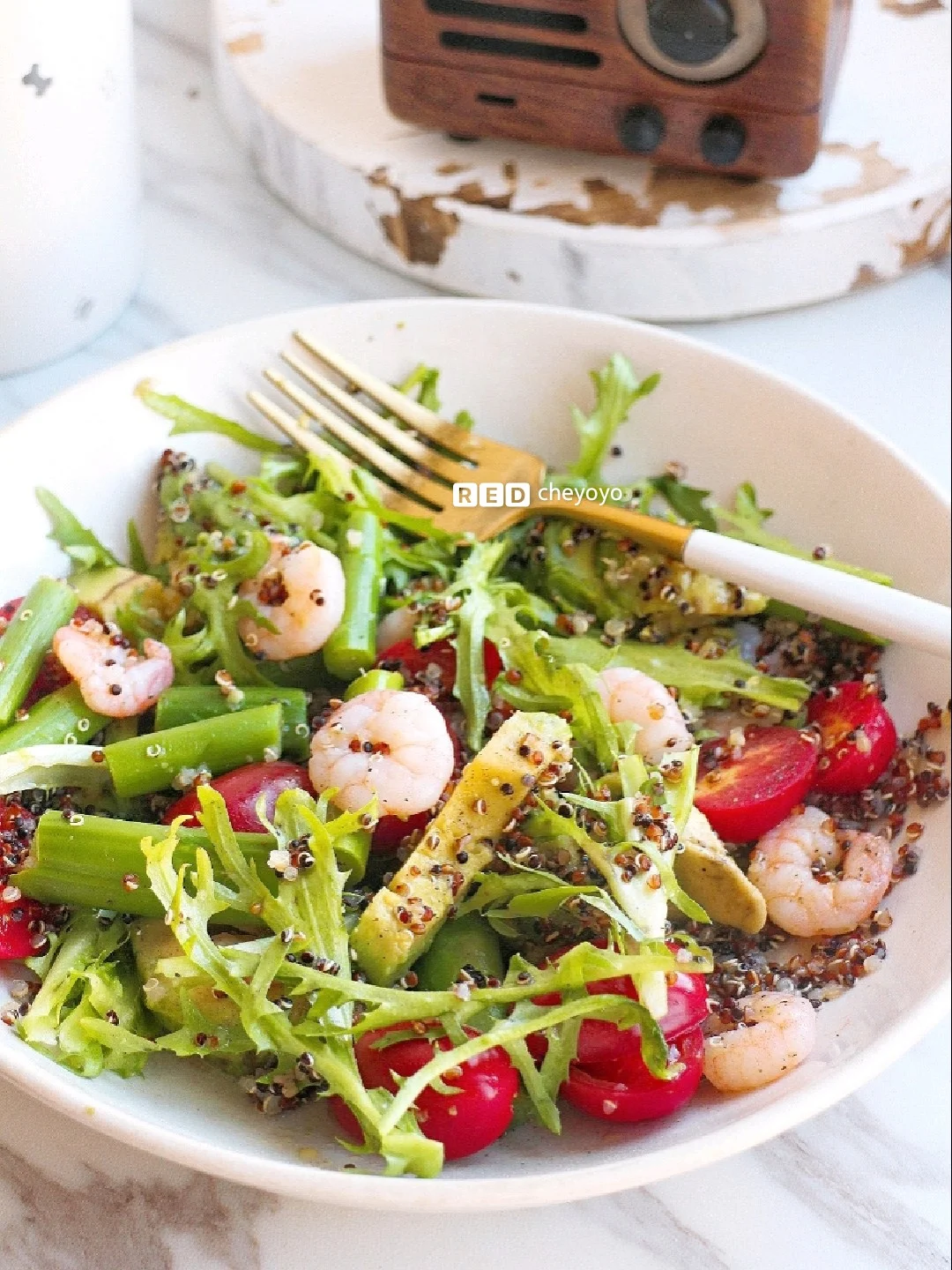 ⚡越吃越瘦的减脂热沙拉⚡藜麦虾仁轻食沙拉