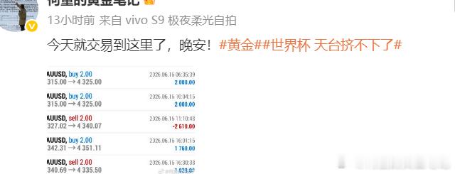 每日总结：6月16日第一单4315多单-4325  止盈10个点第二单4315多