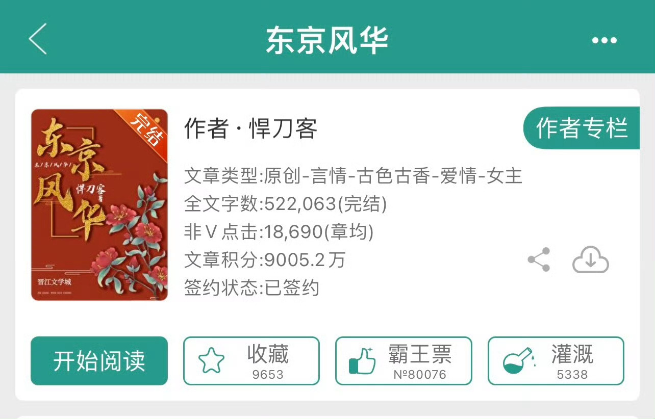 小说推荐：《东京风华》 作者:悍刀客简评：聪慧利落小医女vs腹黑隐忍小皇叔，男强