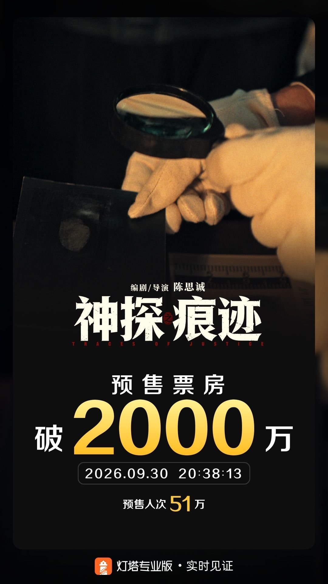 神探之痕迹预售破2000万。 ​​​