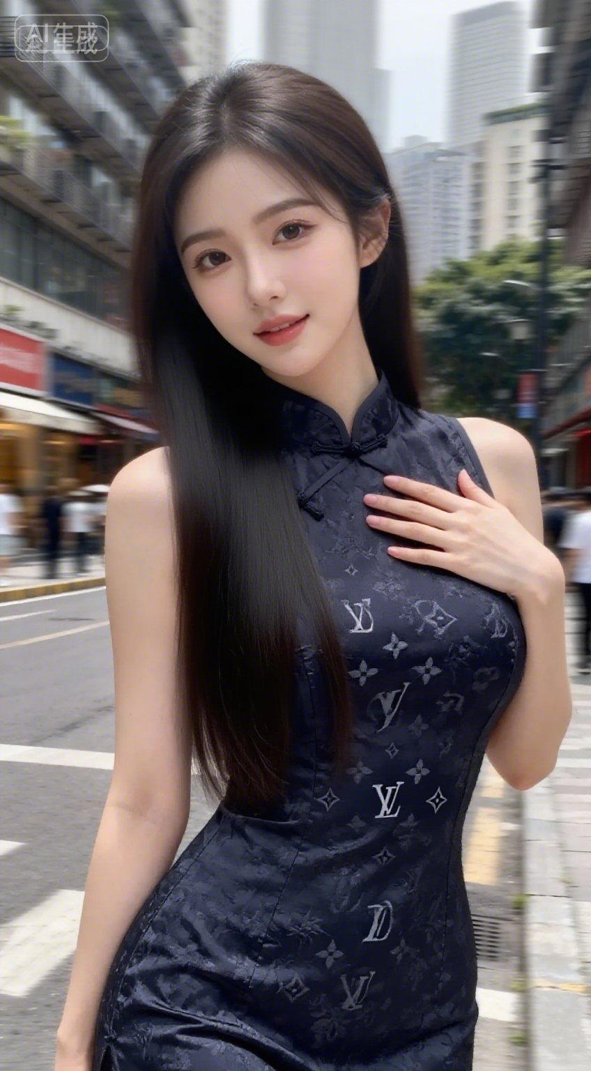 《锦袍老花映山城》
老花暗纹绣锦袍，盘扣一系韵尤娆。
山城巷陌风穿过，传统新潮共