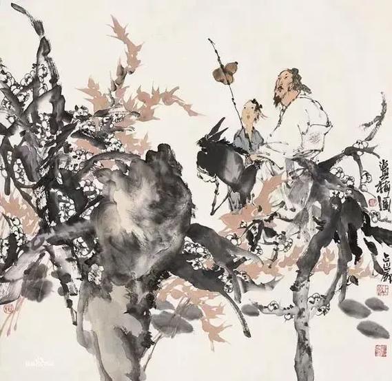 上联：骑驴误入梅花地
下联：[玫瑰]

网络图片/诚谢侵删