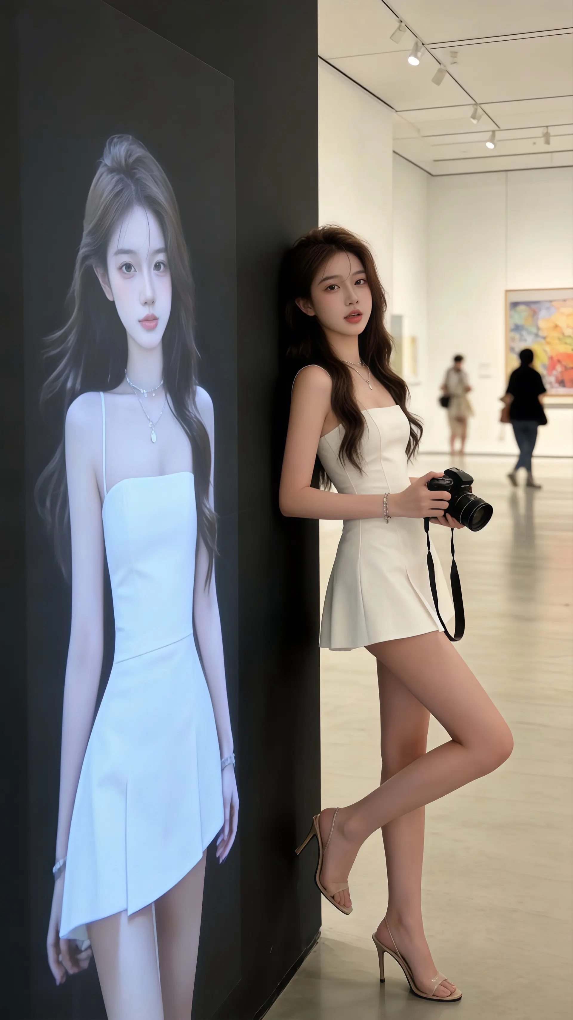 被易梦玲的中式美征服了法式鱼骨裙自带白月光滤镜姚安娜淡蓝色流光长裙造型...