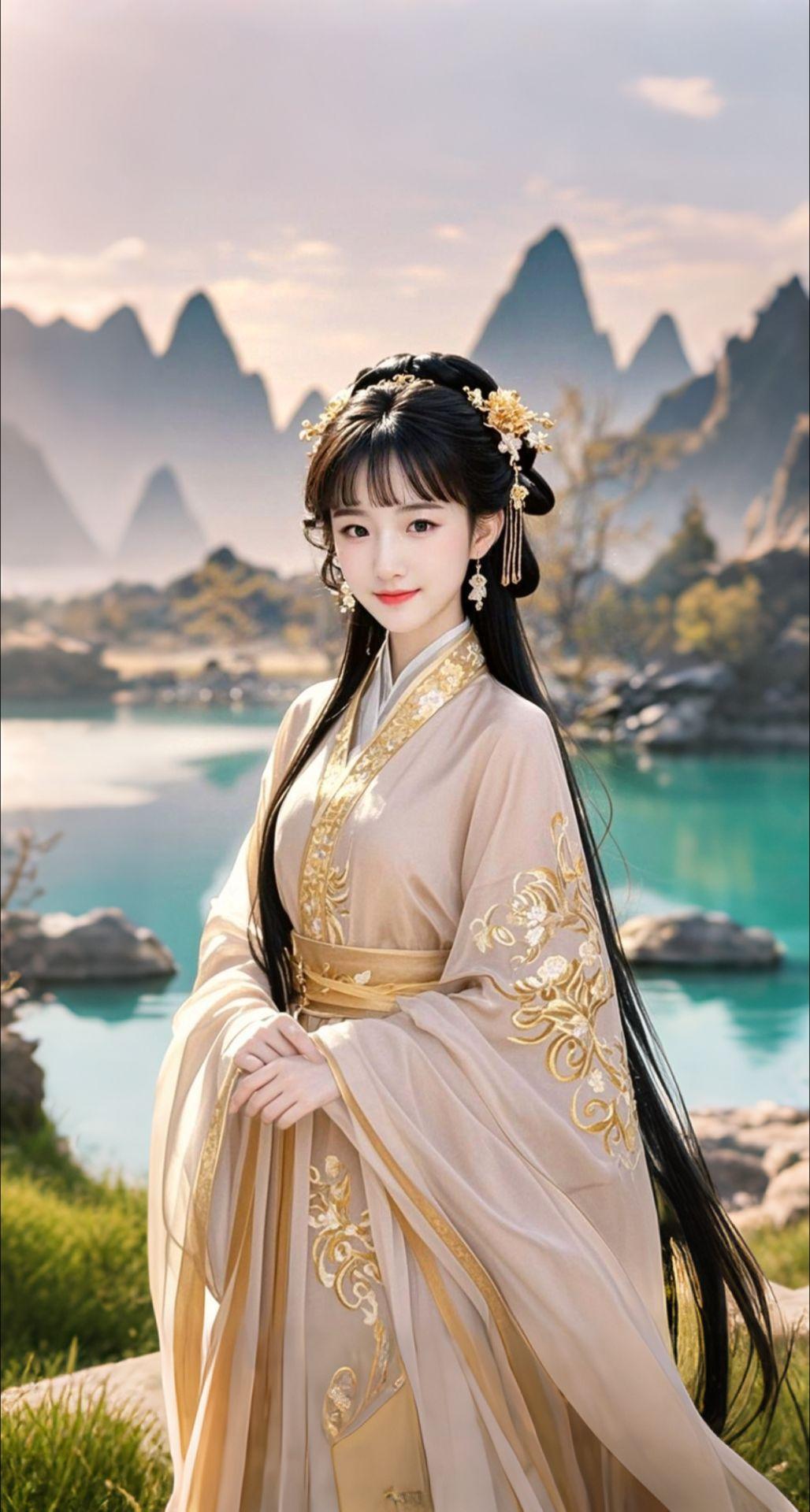 AI扩图 AI华裳佳人