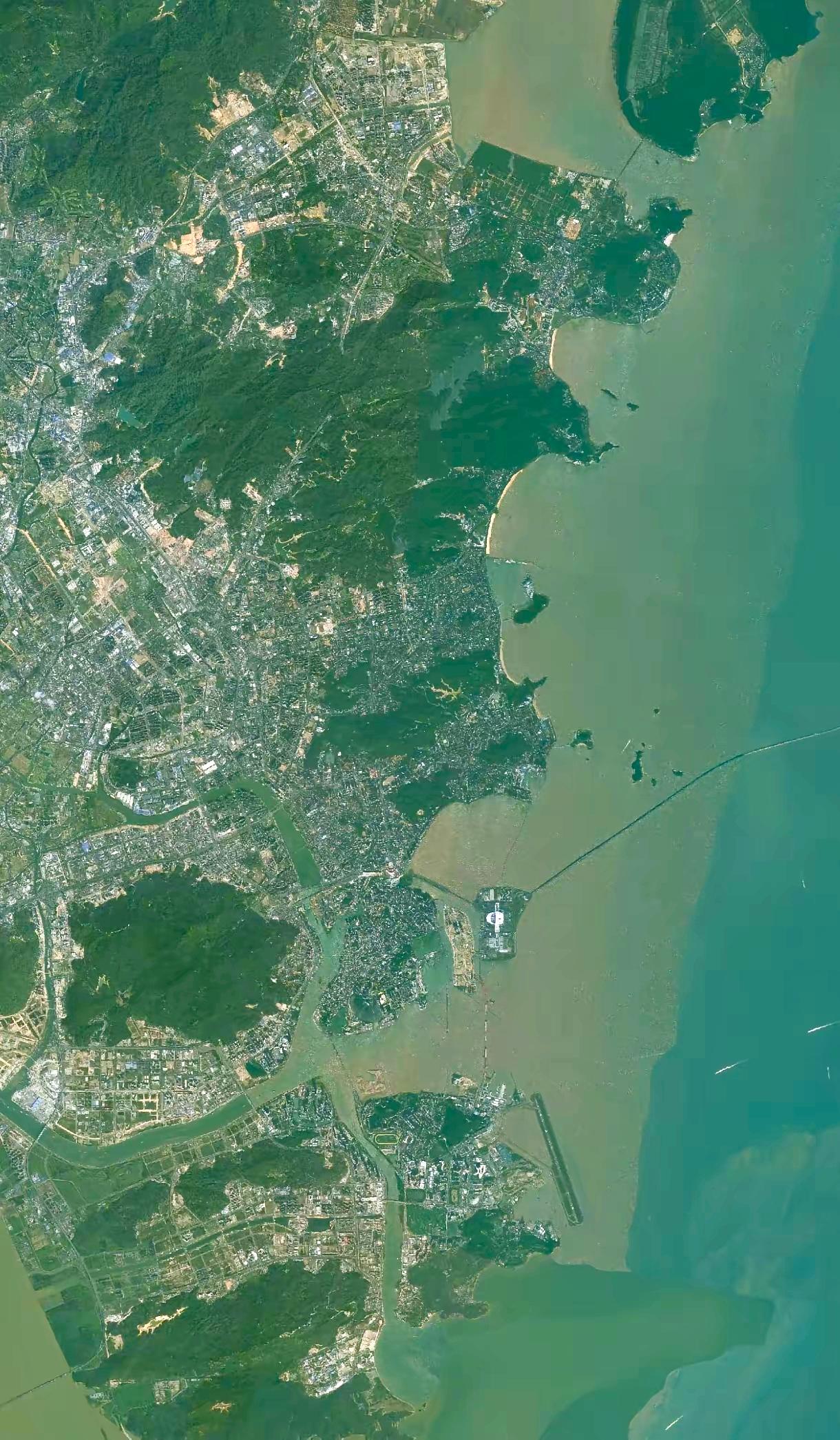 澳门珠海市高清卫星图