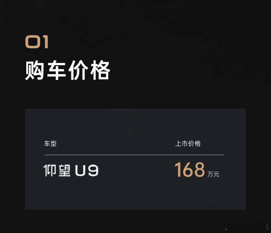 仰望U9，168万元，作为跑车来说，这样的价格很不错，你心动了吗？不过我还是更喜