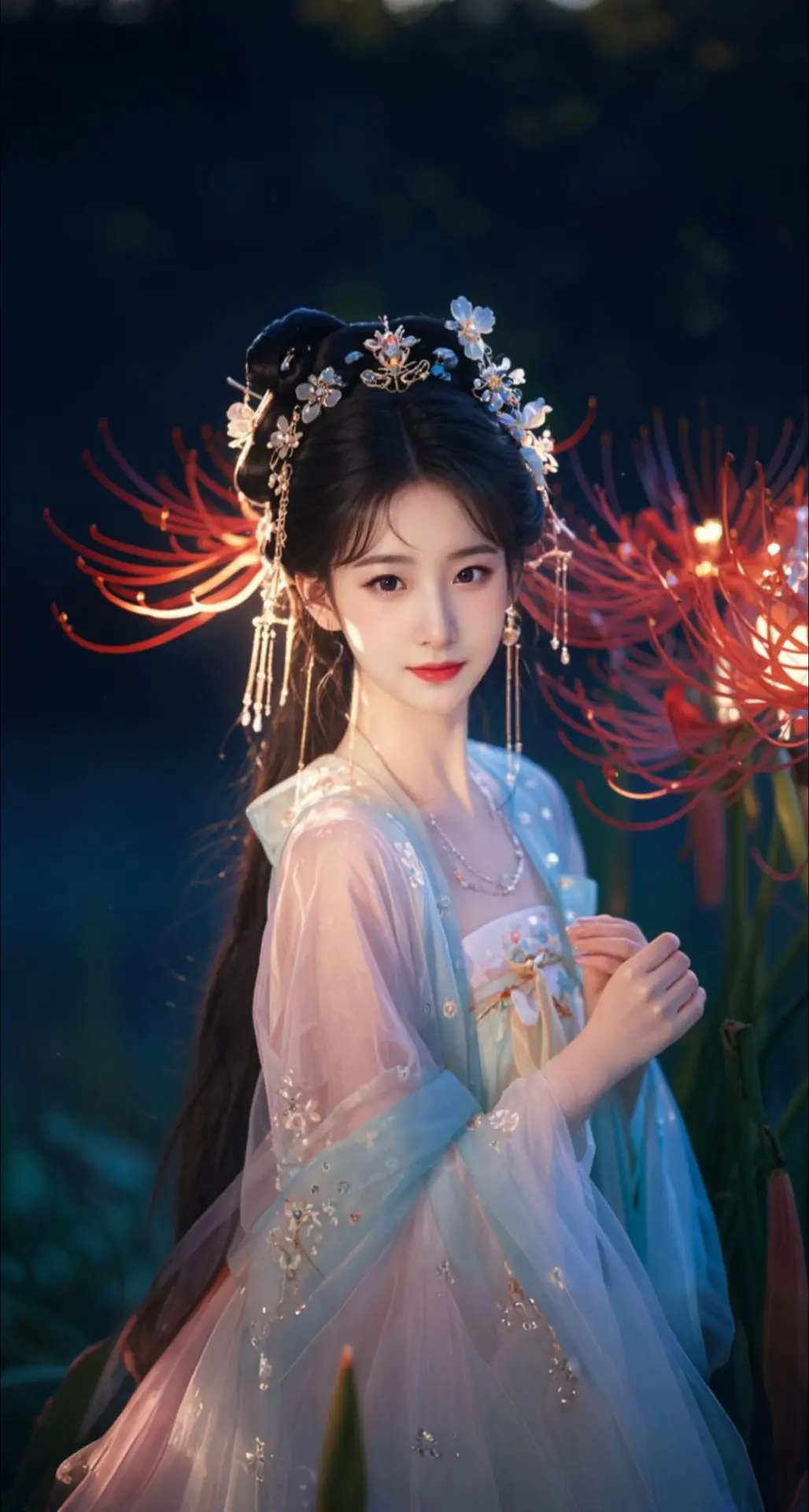 AI扩图 AI薄纱彼岸花