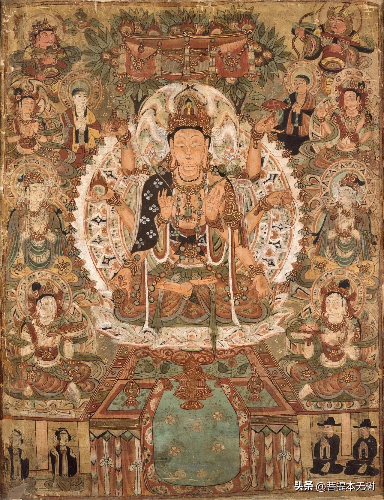 藏经洞流出的北宋绝世佛画，八臂不空罥索观音，千年依旧风华动人
 
这是敦煌17窟